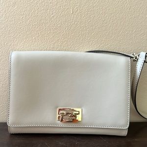 Kate spade Beige leather shoulder bag goldtone hardware